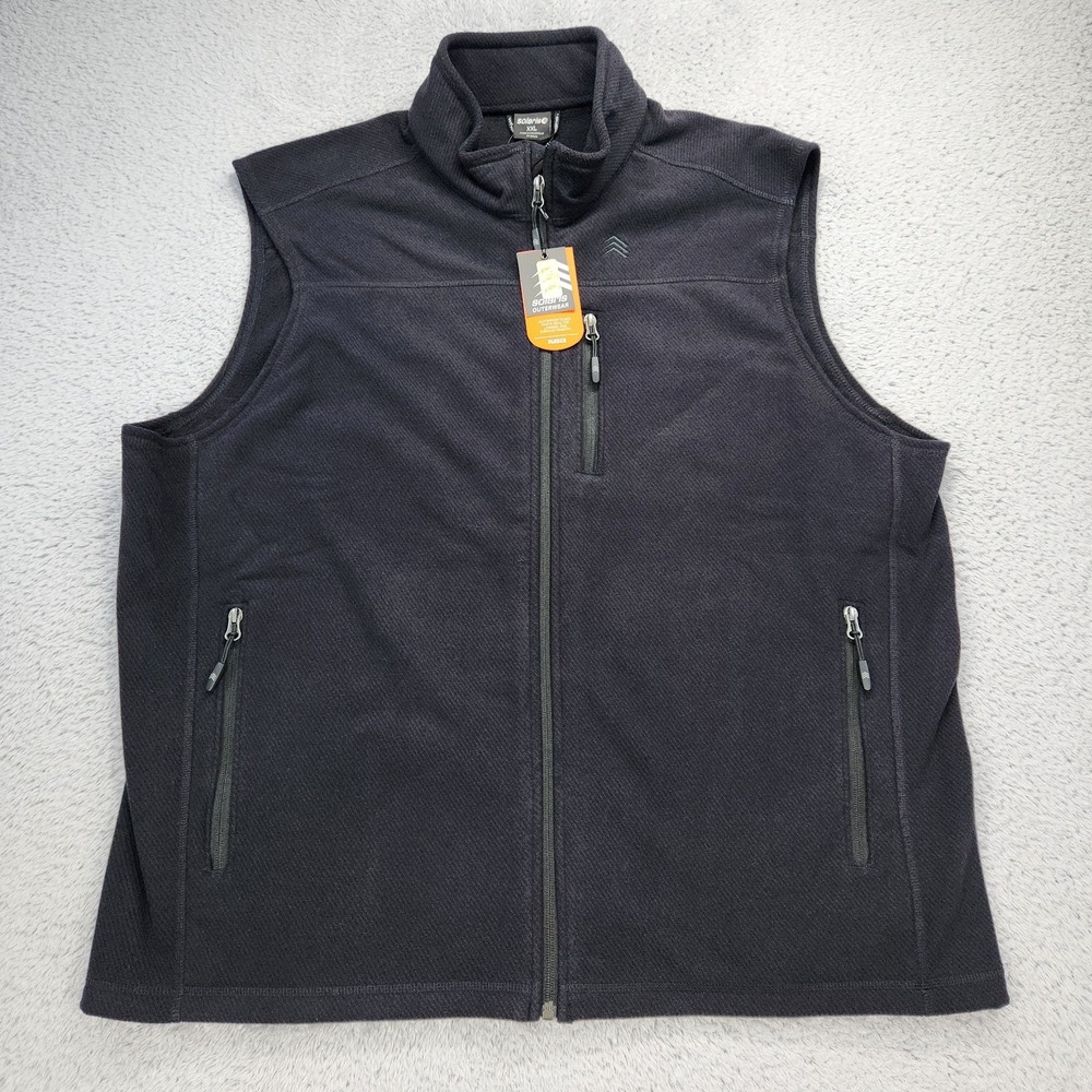 Solaris Vest Mens 2XL Black Fleece Full Zip Hiking Outdoor Layer NEW